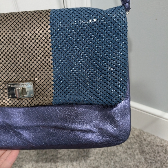 Elliott Lucca Blue and Taupe Shoulder/Crossbody Bag - Picture 3 of 14